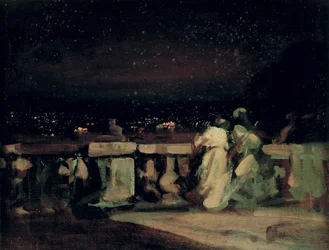 Feuerwerk beobachten, St. Cloud (auf der Terrasse) um 1893